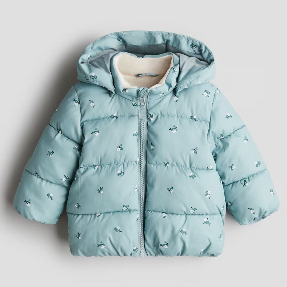 NWOT H&M Light Dusty Green Kids Puffer Jacket